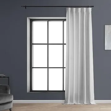 HPD Faux Linen Room Darkening Curtains - 84 Inches