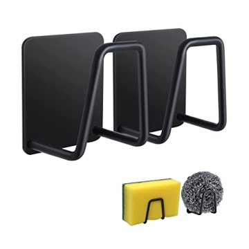 Hesento 2Pcs Sponge Holder for Kitchen Sink, Strong Load Bearing Small Sponge Holder, SUS304 Stainle...