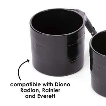 Diono Car Seat Cup Holders For Radian, Everett And Rainier Car Seats, Pack Of 2 Cup Holders, Black