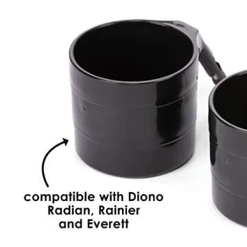 Diono Car Seat Cup Holders For Radian, Everett And Rainier Car Seats, Pack Of 2 Cup Holders, Black