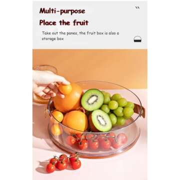 Round Plastic Divided Serving Tray with Lid and Handle Snack Box Container, Snackle Box Container, Veggie tray, Fruit tray Snack tray, Travel Snack Container, Candy Organizer for Daily Use & Events