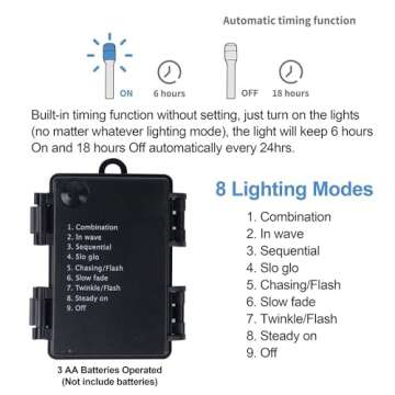 Juegoal 16 Inch Pre-Lit Christmas Wreath with Metal Hanger, Large Red Bow and Colored Balls, Battery Operated with Warm White 40 LEDs Lights, Front Door Spruce Lighted Wreath X-max Decorations