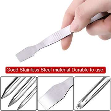 BBTO 6 Pieces Paracord Stitching Set 6 Sizes Paracord FID Lacing Stitching Needles Smoothing Tool Lacing Leathercraft Needle Silvery