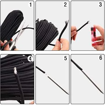 BBTO 6 Pieces Paracord Stitching Set 6 Sizes Paracord FID Lacing Stitching Needles Smoothing Tool Lacing Leathercraft Needle Silvery
