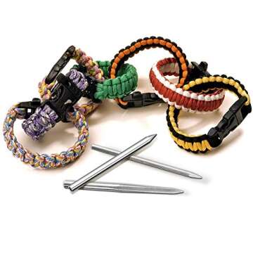 BBTO 6 Pieces Paracord Stitching Set 6 Sizes Paracord FID Lacing Stitching Needles Smoothing Tool Lacing Leathercraft Needle Silvery