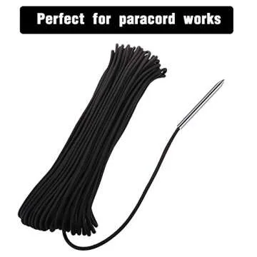 BBTO 6 Pieces Paracord Stitching Set 6 Sizes Paracord FID Lacing Stitching Needles Smoothing Tool Lacing Leathercraft Needle Silvery