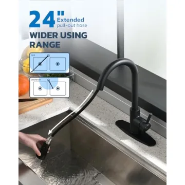 Arofa Matte Black Kitchen Faucet with Pull Down Sprayer