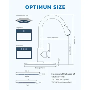 Arofa Matte Black Kitchen Faucet with Pull Down Sprayer