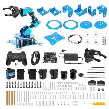 Robotic Arm for Arduino Coding Programming 6DOF Hiwonder-xArm1S STEM Educational Building Robot Arm Kits, 6 AXIS Full Metal Robotic Arm Wireless Handle/PC/App/Mouse Control Learning Robot
