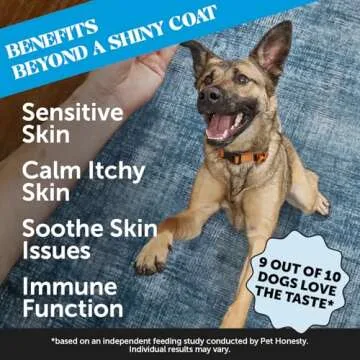 Pet Honesty Omega Skin Health Chews for Dogs, Alaskan Salmon Oil, Omega-3 Fish Oil, Krill, Spirulina...