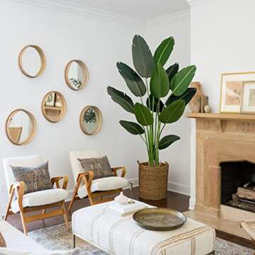 FLOWORLD Bird of Paradise Artificial Plant 6FT Tall Fake Plants with 13 Trunks Faux Banana Leaf Plant in Pot Decorative House Plants Tropical Palm Plant for Home Office Decor Indoor Outdoor