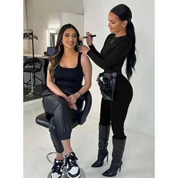 GOBLES Women's Sexy One piece Outfits Long Sleeve Back Zipper Bodycon Jumpsuit Rompers Black