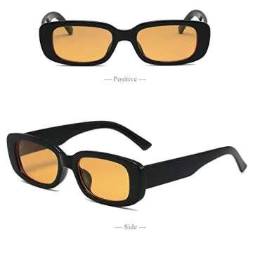 LASPOR Vintage Rectangle Sunglasses for All - UV Protection