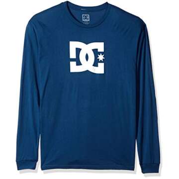 DC Men's Star Long Sleeve Logo Tee Shirt, Sodalite Blue, M