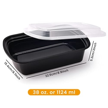 Meal Prep Containers - 38oz BPA Free - 30 Pack