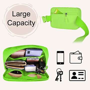 LLYWCM Fanny Packs for Women - Belt Bag for Women - Fanny Pack Crossbody Bags - Fanny Pack with Adjustable Strap, Fashion Cross Body Fanny Pack for Running Workout Hiking Travel