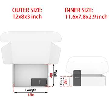 Lmuze Pink Shipping Boxes for Small Business Pack of 20-12x8x3 inches Cardboard Corrugated Mailer Bo...