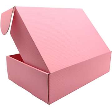 Lmuze Pink Shipping Boxes for Small Business Pack of 20-12x8x3 inches Cardboard Corrugated Mailer Boxes for Shipping Packaging Craft Gifts Giving Products
