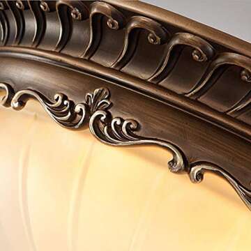 Loft Retro Ceiling Light Living Room Ceiling Light Kitchen Ceiling Lighting Bedroom Vintage Antique Decor 3-Ceiling Lamp Glass Lampshade Bar Cafe Salon Indoor Lamp, 48cm