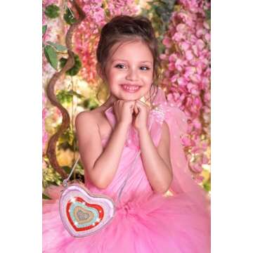 PRLINJSK Toddler Purse Gift, Little Girls Purse for Kids, Cute Crossbody Bag with Heart Sunglasses