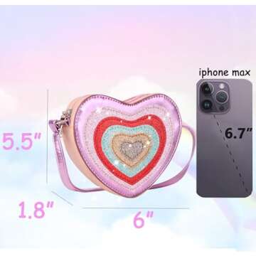 PRLINJSK Toddler Purse Gift, Little Girls Purse for Kids, Cute Crossbody Bag with Heart Sunglasses