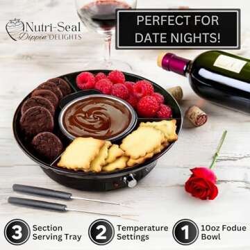 Dippin' Delights Premium Fondue Pot Electric Set - Perfect Chocolate Fondue Set for Parties, Gifting...