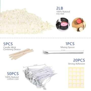 SAEUYVB Candle Making Kit Supplies - Natural Soy Wax for DIY Candle Making