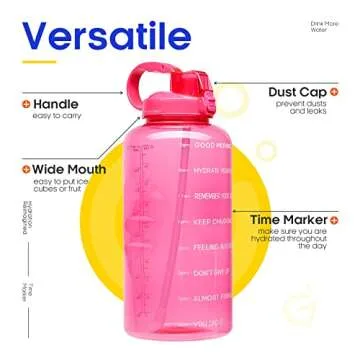 Giotto 1 Gallon Motivational Water Bottle - Pink