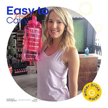 Giotto 1 Gallon Motivational Water Bottle - Pink