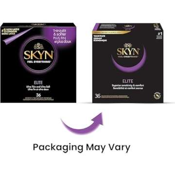 SKYN Elite – 36 Count – Ultra-Thin, Lubricated Latex-Free Condoms