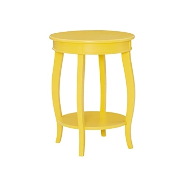 Stylish Yellow Round Shelf Table for Home Decor