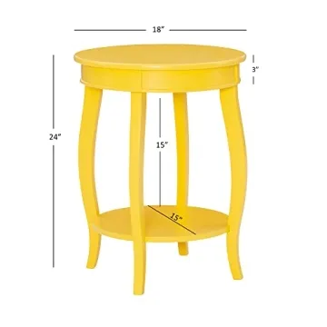 Stylish Yellow Round Shelf Table for Home Decor