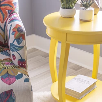 Stylish Yellow Round Shelf Table for Home Decor