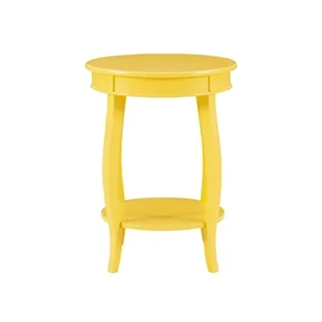 Stylish Yellow Round Shelf Table for Home Decor