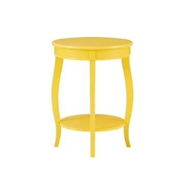 Stylish Yellow Round Shelf Table for Home Decor