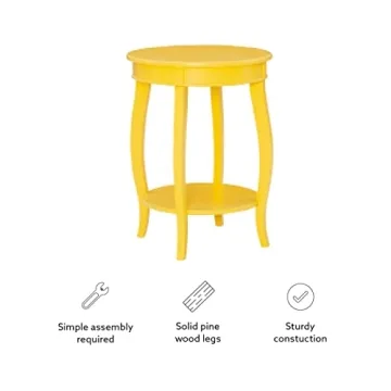 Stylish Yellow Round Shelf Table for Home Decor