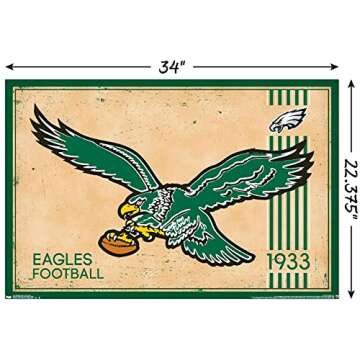 Trends International NFL Philadelphia Eagles - Retro Logo 14 Wall Poster, 22.375" x 34", Unframed Version