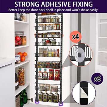 Over the Door Pantry Organizer, 10-Tier Adjustable Pantry Door Organizer, Kitchen Pantry Organizatio...
