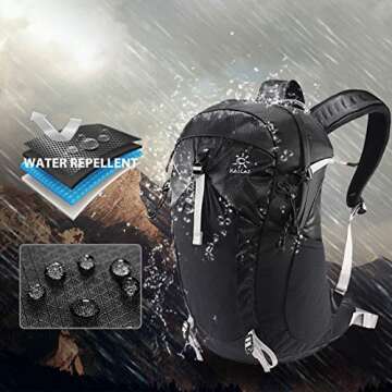 KAILAS Hurricane 20L 26L Hiking Backpack Lightweight Trekking Daypack Small Backpacks for Traveling Camping Outdoor Dark Black 20L