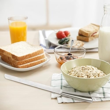 LifHap Serrated Bread Knife, Pastry-Slicer - 10 Inch/24CM Blade,One-Piece Stainless Steel Design,Best Knives for Slicing Bread, Bagels, Cake