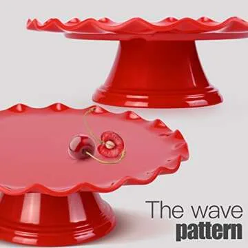 XMNFLY 10.8 Inch Floral Border Cake Stand, Melamine Display Stand,Cupcake Stand for Birthday Parties...