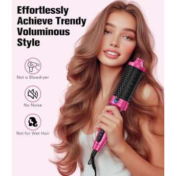 Terviiix Ionic Thermal Brush - Effortlessly Creates 90's Voluminous Style | 1.77" Non-Blowing Heated Round Brush with 9 Temp Settings, 30S Fast Heating, Dual MCH Tech | Volumizing, Smoothing