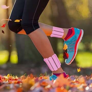 Holyfire Ankle Weights for Women Adjustable, Wrist Weights for Yoga, Pilates, Aerobics,Pool exercise, pack of 2, 2Lbs, Pink