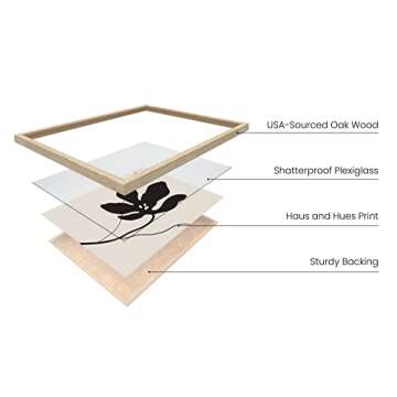 HAUS AND HUES Abstract Wall Art Decor - Modern Gallery, Minimalist Mid Century Artwork with Frame