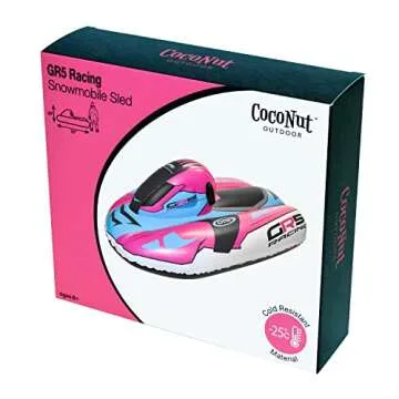 CocoNut Outdoor- 50” Inflatable Snowmobile Sled- GR5 Racing Heavy Duty Snow Sled with Sturdy Handles for Kids, Teens and Adults-Cold Resistant Toboggan -Lightweight Tube for Boys and Girls