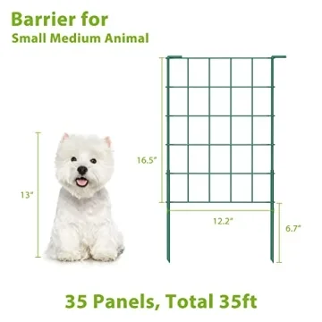 OUSHENG 35ft Green Garden Fence for Dogs