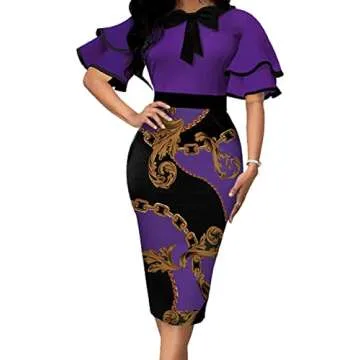 IbuduSexy Elegant Ruffled Midi Pencil Dress for Women