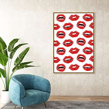 Oliver Gal Fashion Glam Canvas Art Red White Decor