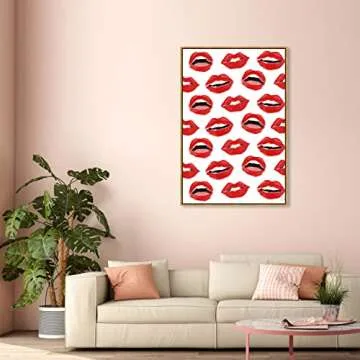 Oliver Gal Fashion Glam Canvas Art Red White Decor