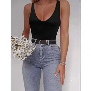 Trendy Plunge V Neck Bodysuit for Women - Versatile Style